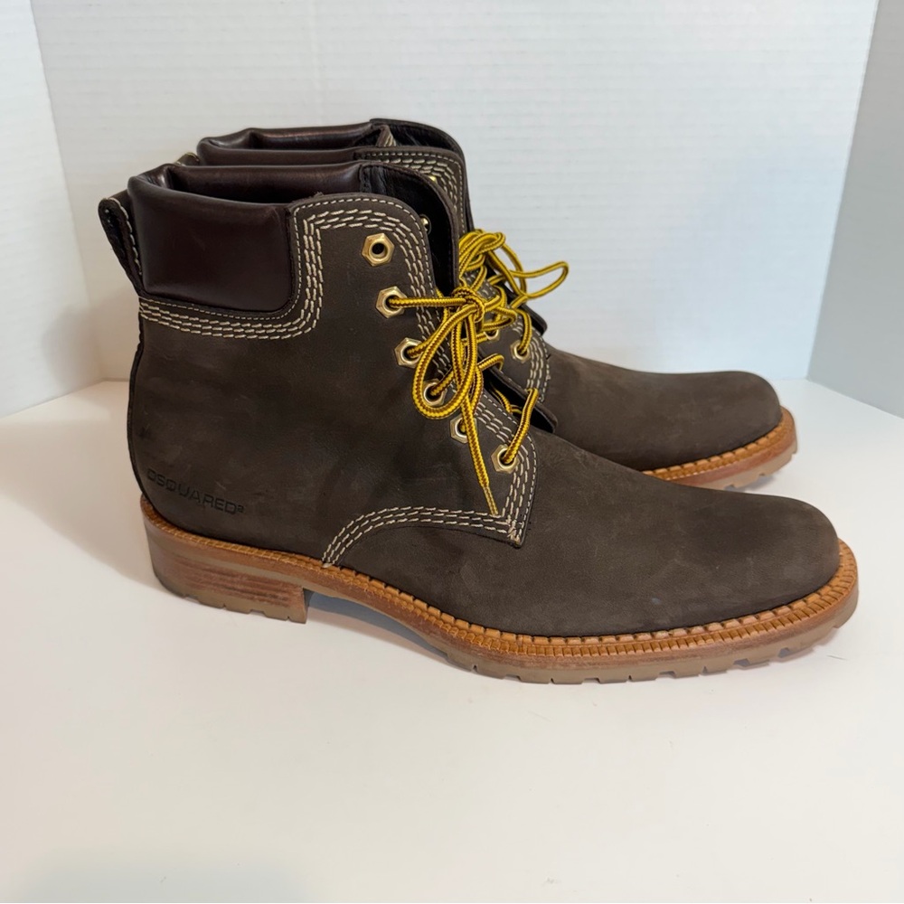 Desquard 2  Brown Leather Ankle Boots Size men’s 42 Made in Italy